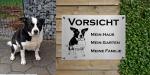 Edelstahlhundeschild mit individueller Grafik vom Hund